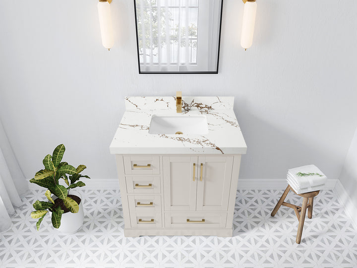 Boston 36" W x 22" D Center Sink Vanity for Modern Bathroom Spaces - photo 33