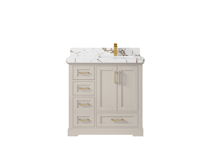 Boston 36 in. W x 22 in. D Right Offset Sink Bathroom Vanity - photo 35