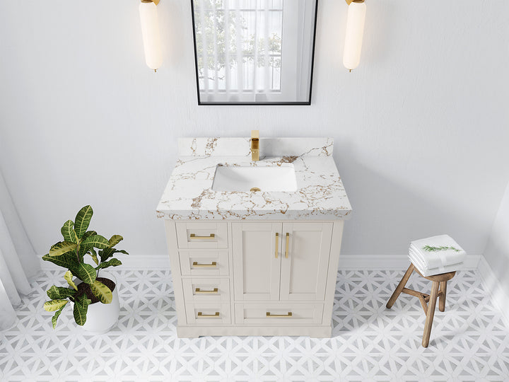 Boston 36" W x 22" D Center Sink Vanity for Modern Bathroom Spaces - photo 35