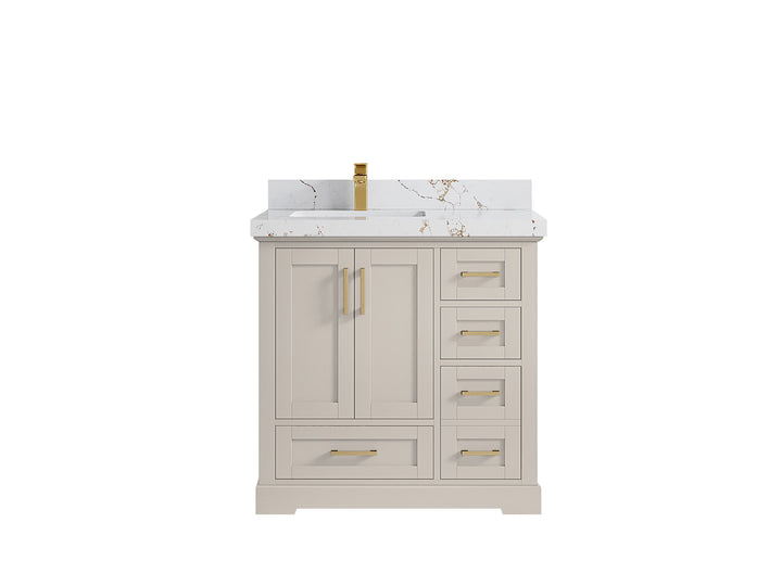 Boston 36 in. W x 22 in. D Left Offset Sink Bathroom Vanity - photo 37