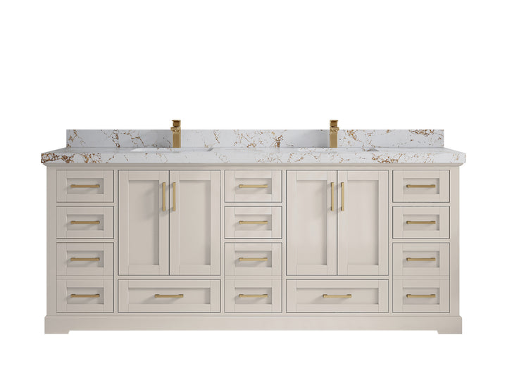 Boston 84 in. W x 22 in. D Double Sink Bathroom Vanity - photo 37
