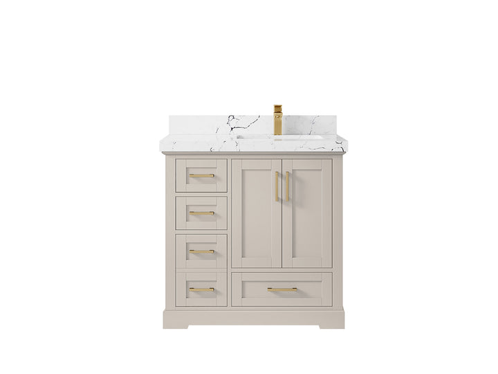 Boston 36 in. W x 22 in. D Right Offset Sink Bathroom Vanity - photo 39