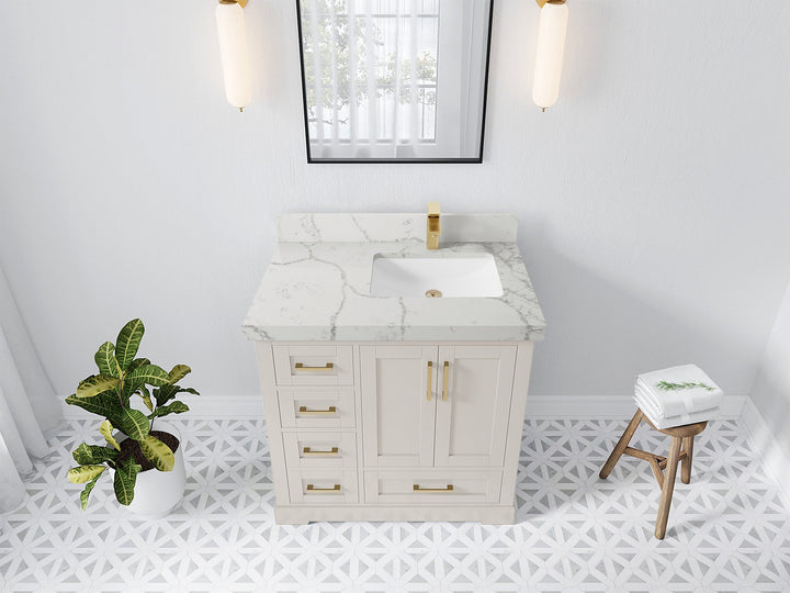 Boston 36 in. W x 22 in. D Right Offset Sink Bathroom Vanity - photo 40