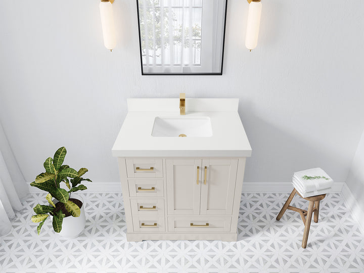 Boston 36" W x 22" D Center Sink Vanity for Modern Bathroom Spaces - photo 41