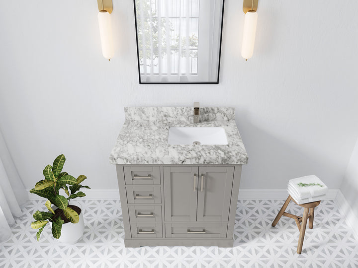 Boston 36 in. W x 22 in. D Right Offset Sink Bathroom Vanity - photo 13