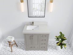 Boston 36 in. W x 22 in. D Left Offset Sink Bathroom Vanity - photo 15