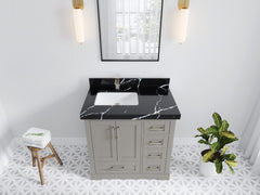 Boston 36 in. W x 22 in. D Left Offset Sink Bathroom Vanity - photo 17
