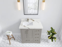 Boston 36 in. W x 22 in. D Left Offset Sink Bathroom Vanity - photo 19