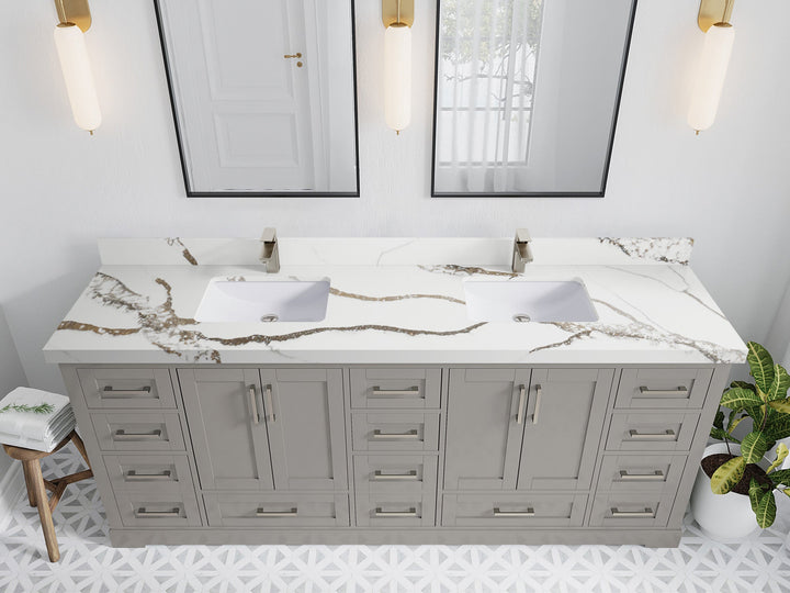 Boston 84 in. W x 22 in. D Double Sink Bathroom Vanity - photo 19
