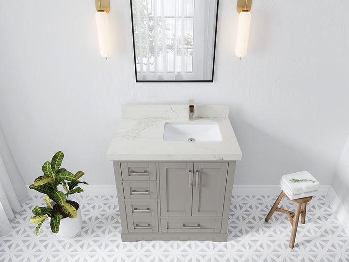 Boston 36 in. W x 22 in. D Right Offset Sink Bathroom Vanity - photo 23
