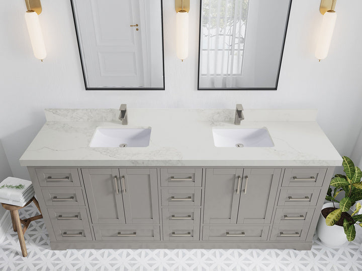 Boston 84 in. W x 22 in. D Double Sink Bathroom Vanity - photo 23
