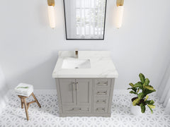 Boston 36 in. W x 22 in. D Left Offset Sink Bathroom Vanity - photo 25