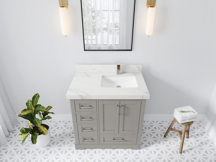 Boston 36 in. W x 22 in. D Right Offset Sink Bathroom Vanity - photo 25