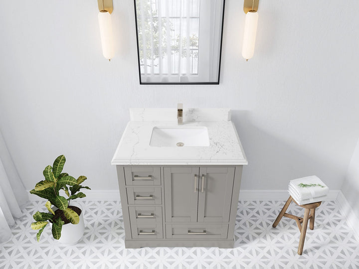 Boston 36" W x 22" D Center Sink Vanity for Modern Bathroom Spaces - photo 44
