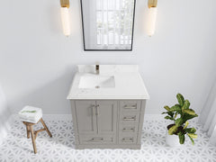 Boston 36 in. W x 22 in. D Left Offset Sink Bathroom Vanity - photo 45
