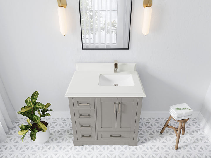 Boston 36 in. W x 22 in. D Right Offset Sink Bathroom Vanity - photo 47