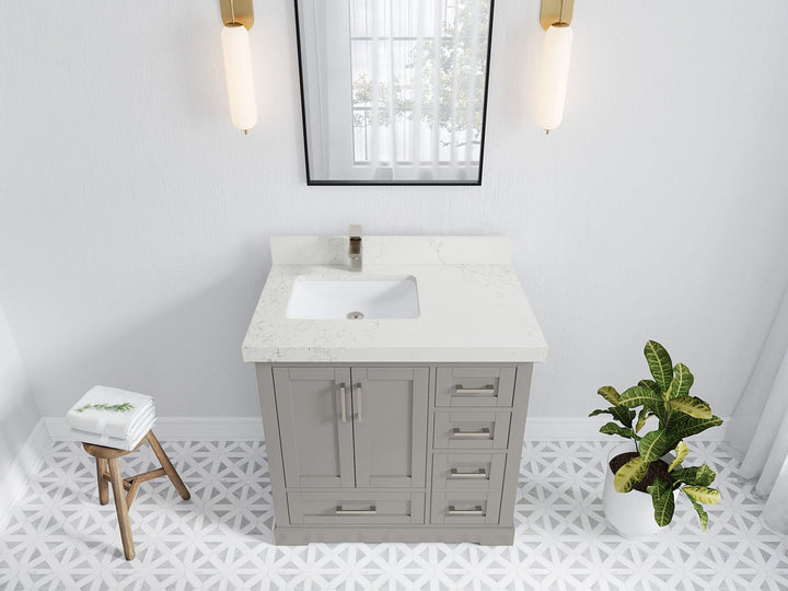 Boston 36 in. W x 22 in. D Left Offset Sink Bathroom Vanity - photo 27