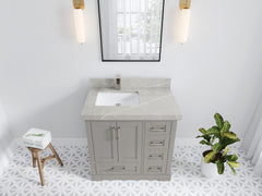 Boston 36 in. W x 22 in. D Left Offset Sink Bathroom Vanity - photo 29