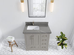 Boston 36 in. W x 22 in. D Left Offset Sink Bathroom Vanity - photo 31