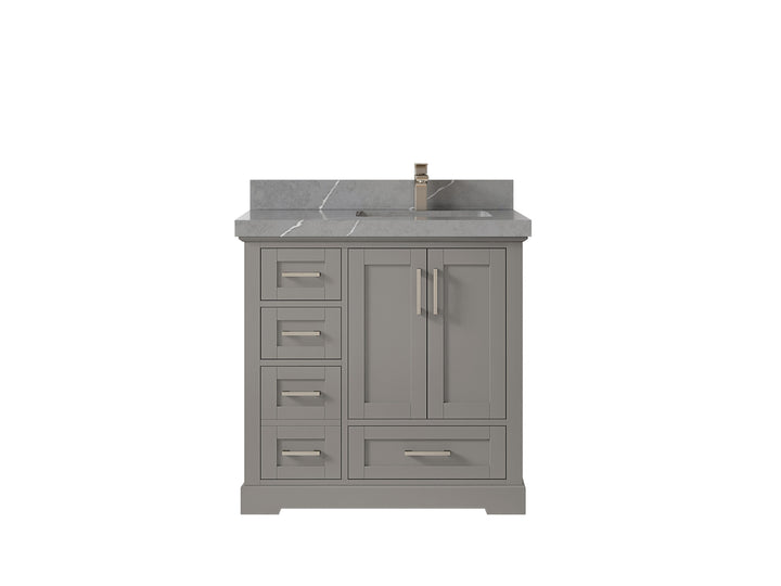 Boston 36 in. W x 22 in. D Right Offset Sink Bathroom Vanity - photo 32