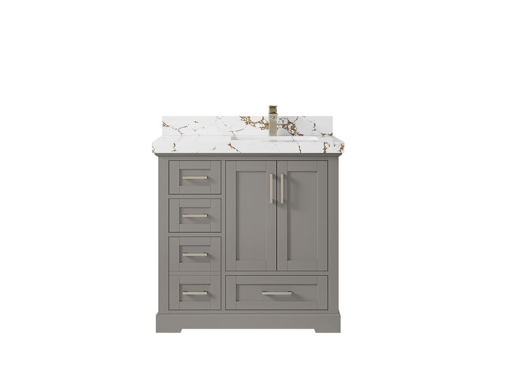 Boston 36 in. W x 22 in. D Right Offset Sink Bathroom Vanity - photo 34