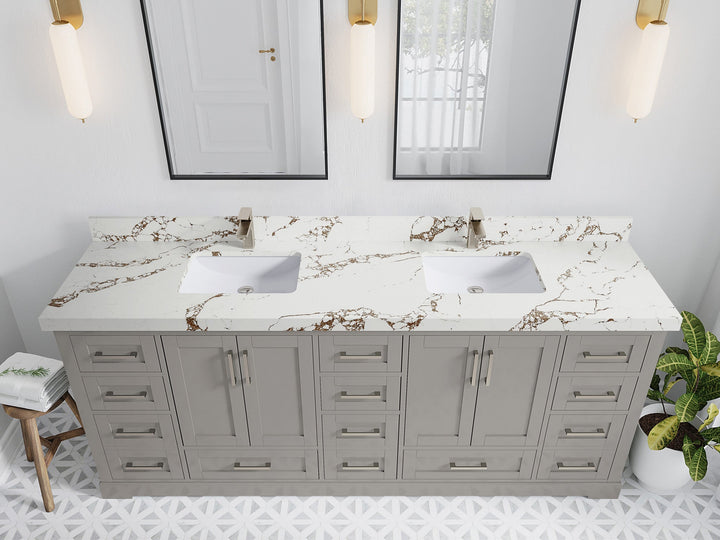 Boston 84 in. W x 22 in. D Double Sink Bathroom Vanity - photo 33