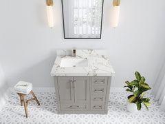 Boston 36 in. W x 22 in. D Left Offset Sink Bathroom Vanity - photo 35