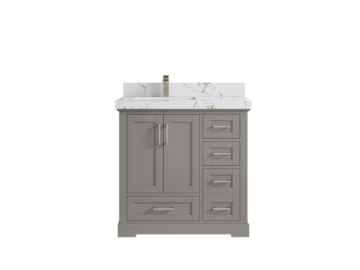 Boston 36 in. W x 22 in. D Left Offset Sink Bathroom Vanity - photo 36