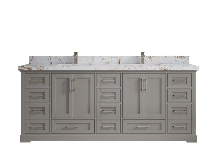 Boston 84 in. W x 22 in. D Double Sink Bathroom Vanity - photo 36