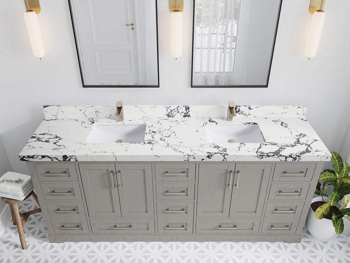 Boston 84 in. W x 22 in. D Double Sink Bathroom Vanity - photo 37