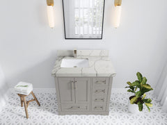 Boston 36 in. W x 22 in. D Left Offset Sink Bathroom Vanity - photo 39