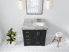Boston 36 in. W x 22 in. D Right Offset Sink Bathroom Vanity - photo 12