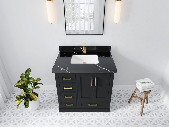 Boston 36" W x 22" D Center Sink Vanity for Modern Bathroom Spaces - photo 15