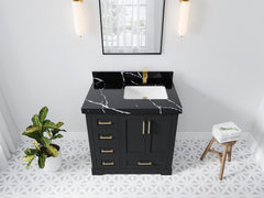 Boston 36 in. W x 22 in. D Right Offset Sink Bathroom Vanity - photo 16