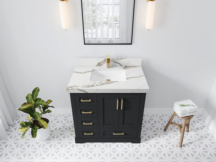 Boston 36" W x 22" D Center Sink Vanity for Modern Bathroom Spaces - photo 17