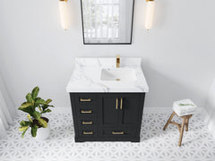 Boston 36 in. W x 22 in. D Right Offset Sink Bathroom Vanity - photo 24