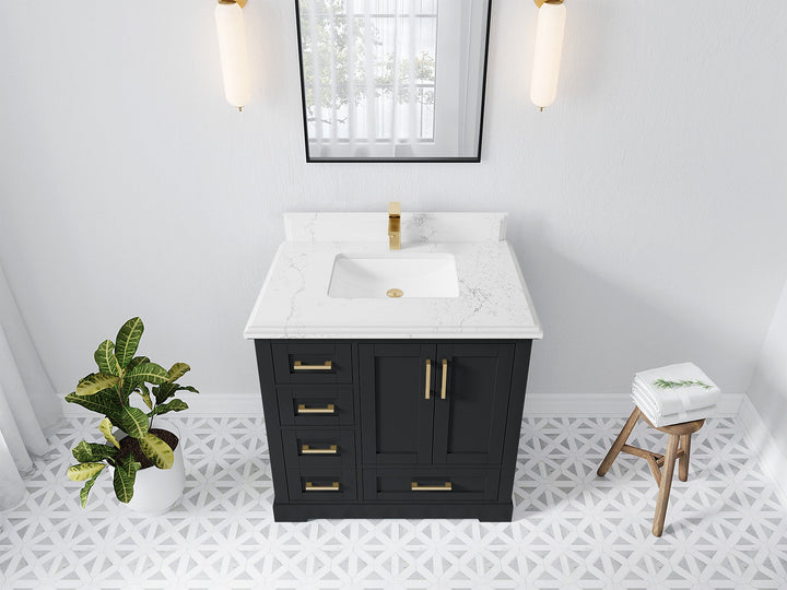 Boston 36" W x 22" D Center Sink Vanity for Modern Bathroom Spaces - photo 45