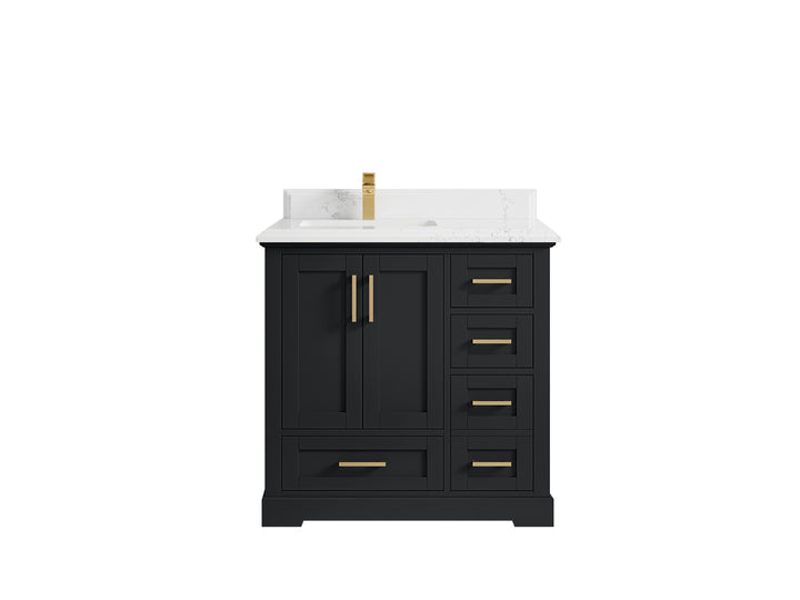 Boston 36 in. W x 22 in. D Left Offset Sink Bathroom Vanity - photo 47