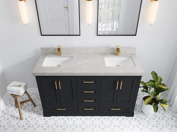 Boston 60 in. W x 22 in. D Double Sink Bathroom Vanity - photo 30
