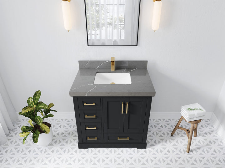Boston 36" W x 22" D Center Sink Vanity for Modern Bathroom Spaces - photo 31