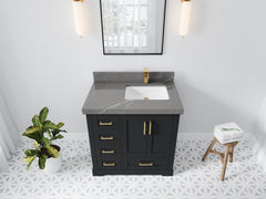 Boston 36 in. W x 22 in. D Right Offset Sink Bathroom Vanity - photo 32