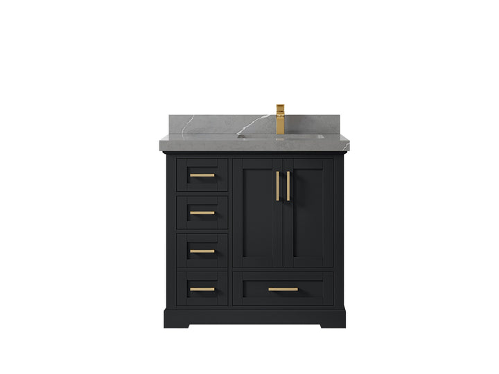 Boston 36 in. W x 22 in. D Right Offset Sink Bathroom Vanity - photo 33