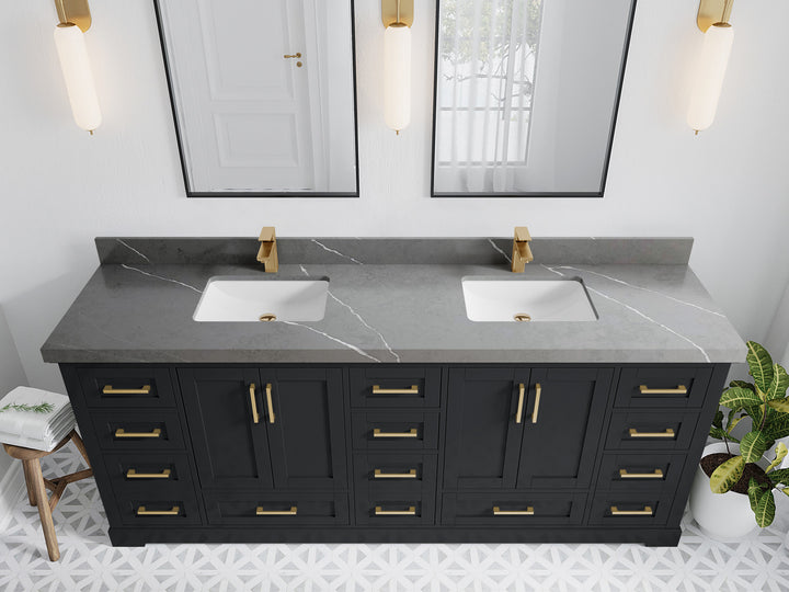 Boston 84 in. W x 22 in. D Double Sink Bathroom Vanity - photo 32