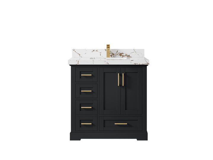 Boston 36" W x 22" D Center Sink Vanity for Modern Bathroom Spaces - photo 34