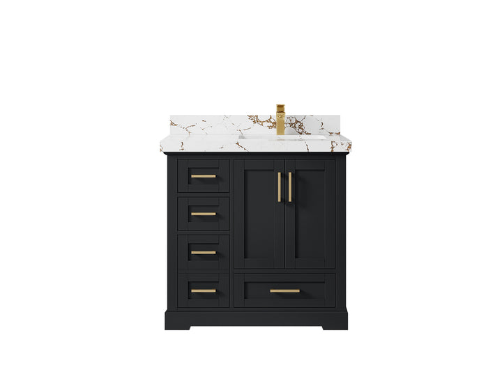Boston 36 in. W x 22 in. D Right Offset Sink Bathroom Vanity - photo 35