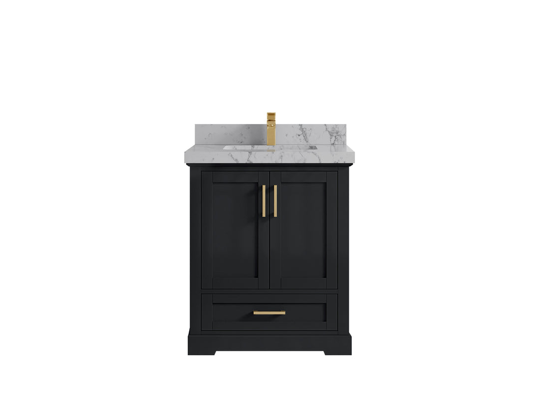 Boston 30 in. W x 22 in. D Single Sink Bathroom Vanity in Wrought Iron with 2 in Venatino Quartz Countertop