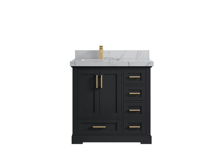 Boston 36 in. W x 22 in. D Left Offset Sink Bathroom Vanity - photo 41