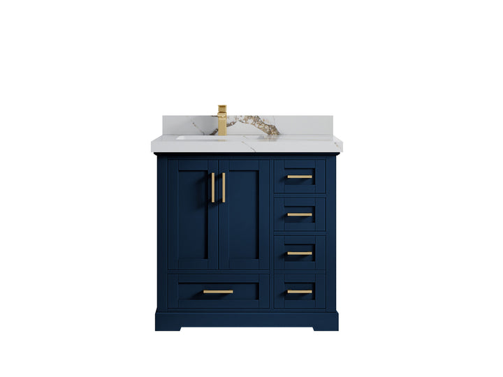 Boston 36 in. W x 22 in. D Left Offset Sink Bathroom Vanity - photo 20