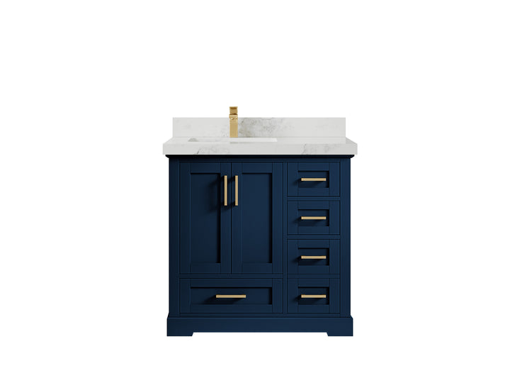 Boston 36 in. W x 22 in. D Left Offset Sink Bathroom Vanity - photo 24