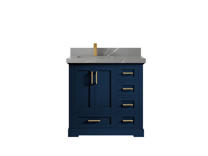 Boston 36 in. W x 22 in. D Left Offset Sink Bathroom Vanity - photo 32